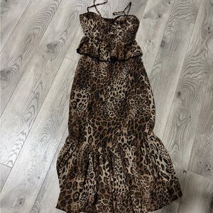 Vici Brown Leopard Print Dress